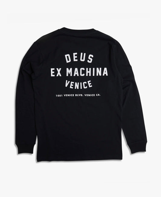 VENICE ADDRESS LONG SLEEVE TEE - BLACK